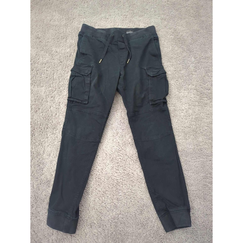 H&M Cargo Pants Mens M Black Pull On Drawstring Outdoor Casual